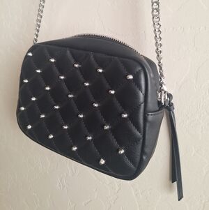 Brand New Rebecca Minkoff Quilted Black Silver Studded crossbody purse.
